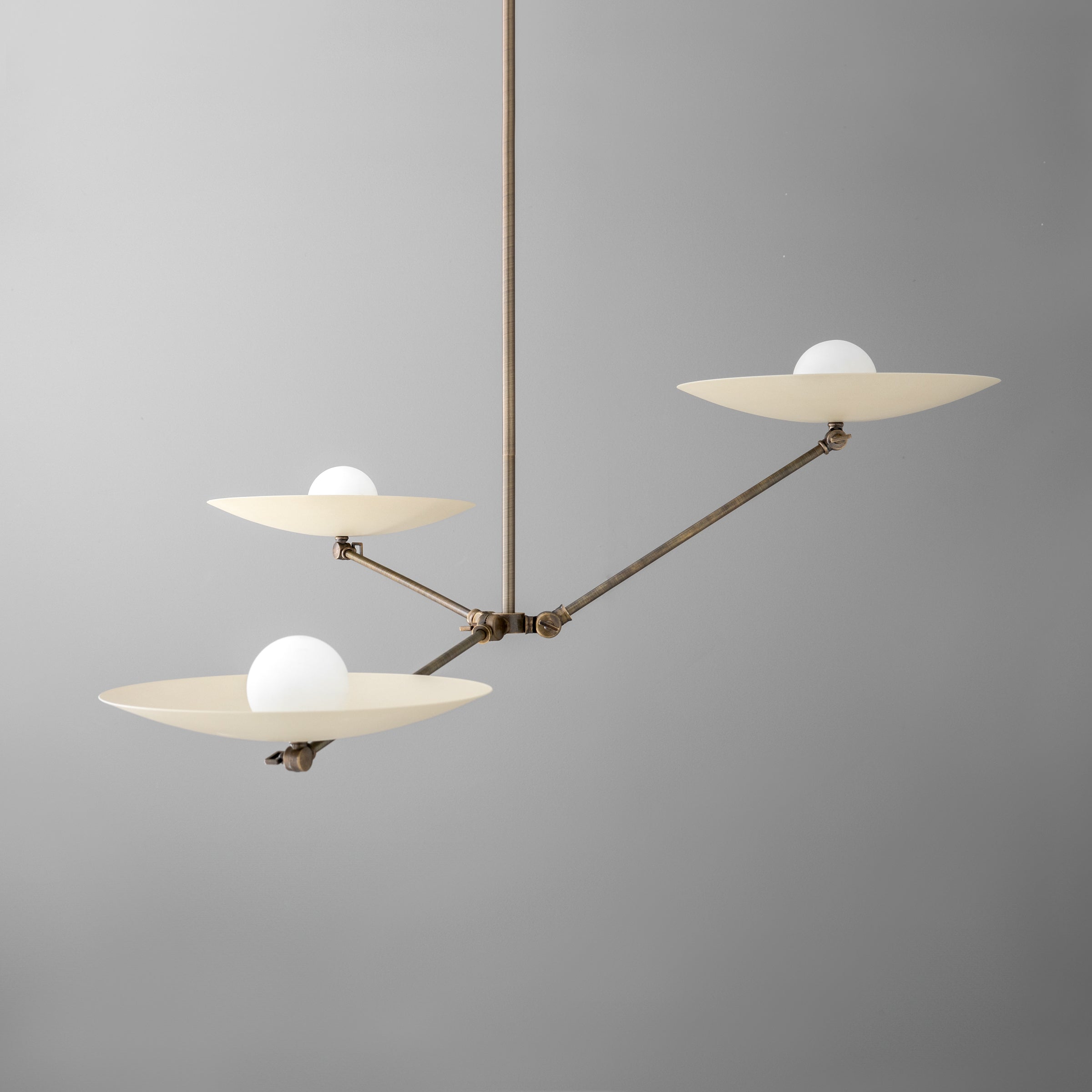 Curva Metal Antique Brass Chandelier - Modern Industrial Lighting Pendant