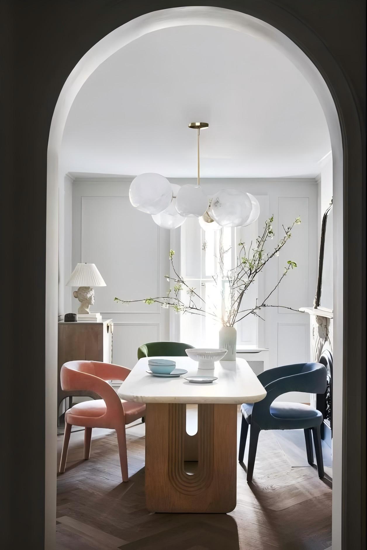 Pawrior Multi-head Organic Glass Spherical Chandelier - Modern Cloud Design Branch Light