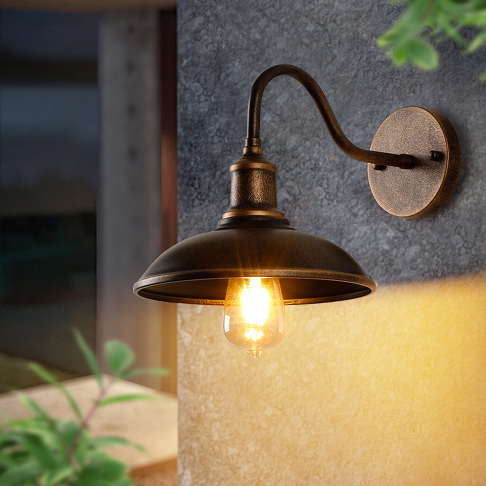Bronze Finish Industrial Outdoor Wall Sconce Light