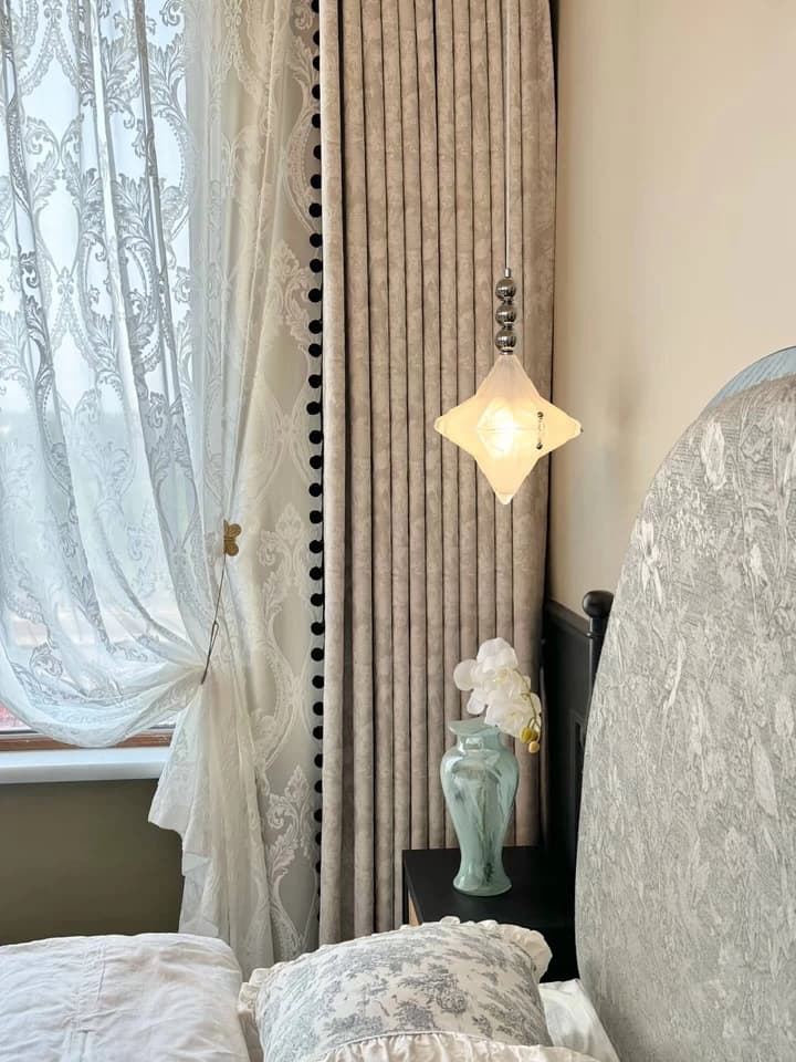 Art Deco Astris Elara Star Pendant Light-Frosted Glass Pendant with Geometric Style