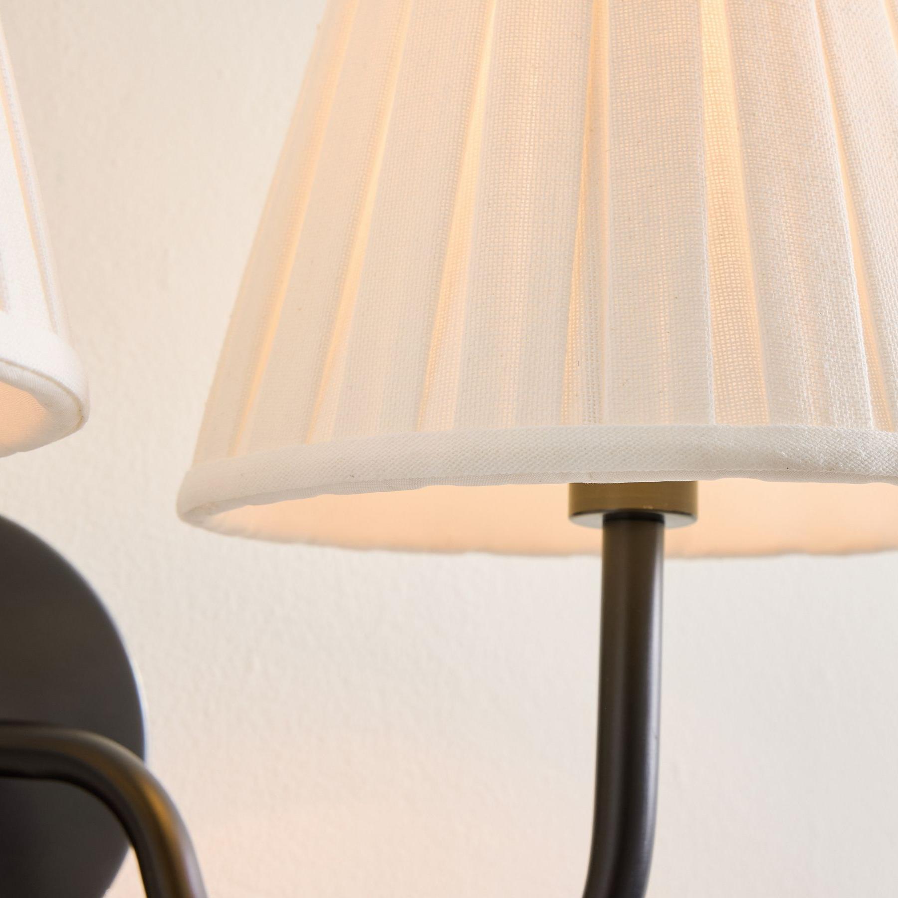 Luvora Pleated Linen Wall Lamp – Vintage Brass Wall Light for Living Rooms