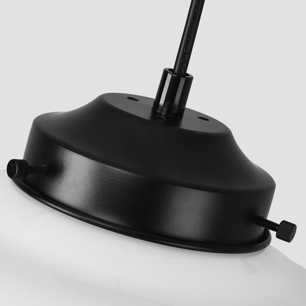 White Milk Glass Pendant Light - Vintage Elegance