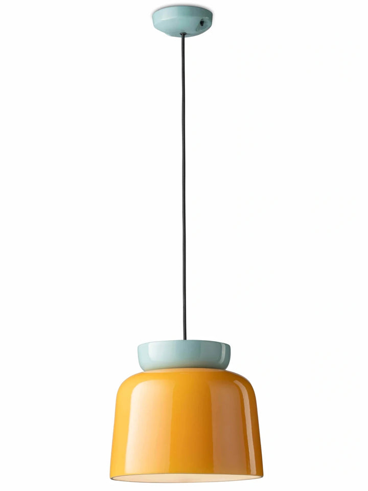 Colorful Brazilian Flag Ceramic Pendant Lamp Light Blue Poke Orange