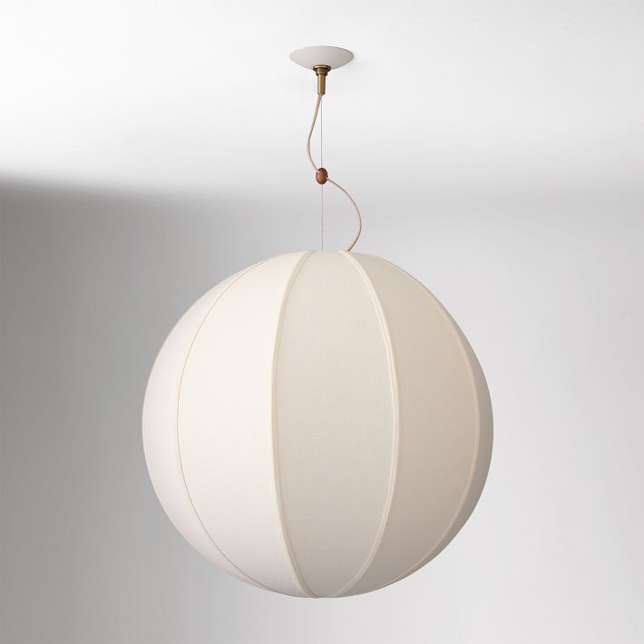 Alvian Linen Pendant Light - Adjustable Ball Dining Table Lighting