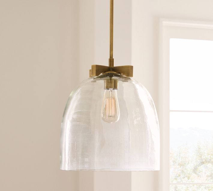 Suspension Auria en métal et laiton – Finition vintage avec abat-jour en verre