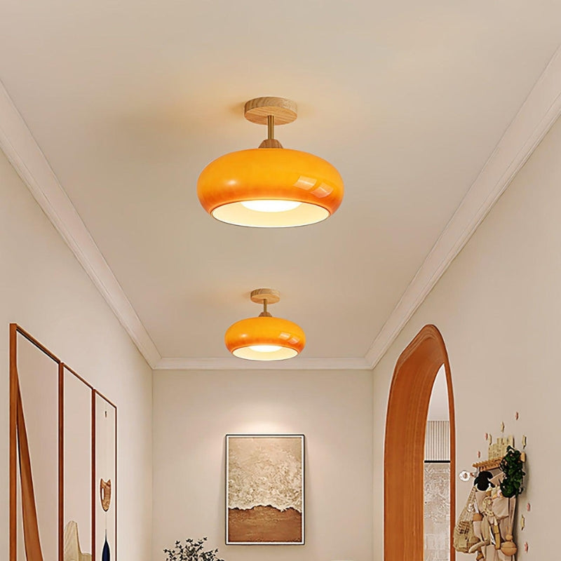 Bauhaus Pot Ceiling Light – Retro Glass Flush Mount for Modern Homes