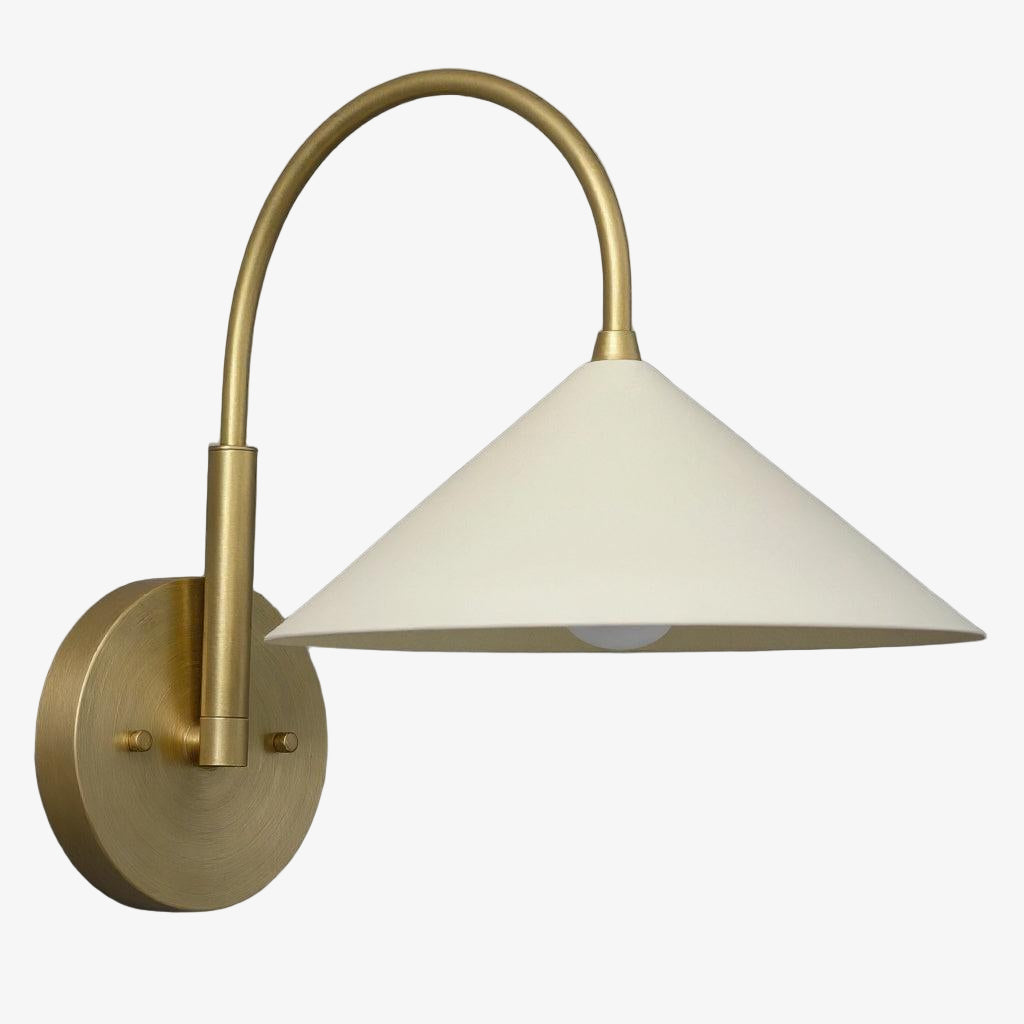 Curva Metal Vintage Wall Sconce  - Elegant Cone Shade for Bedrooms