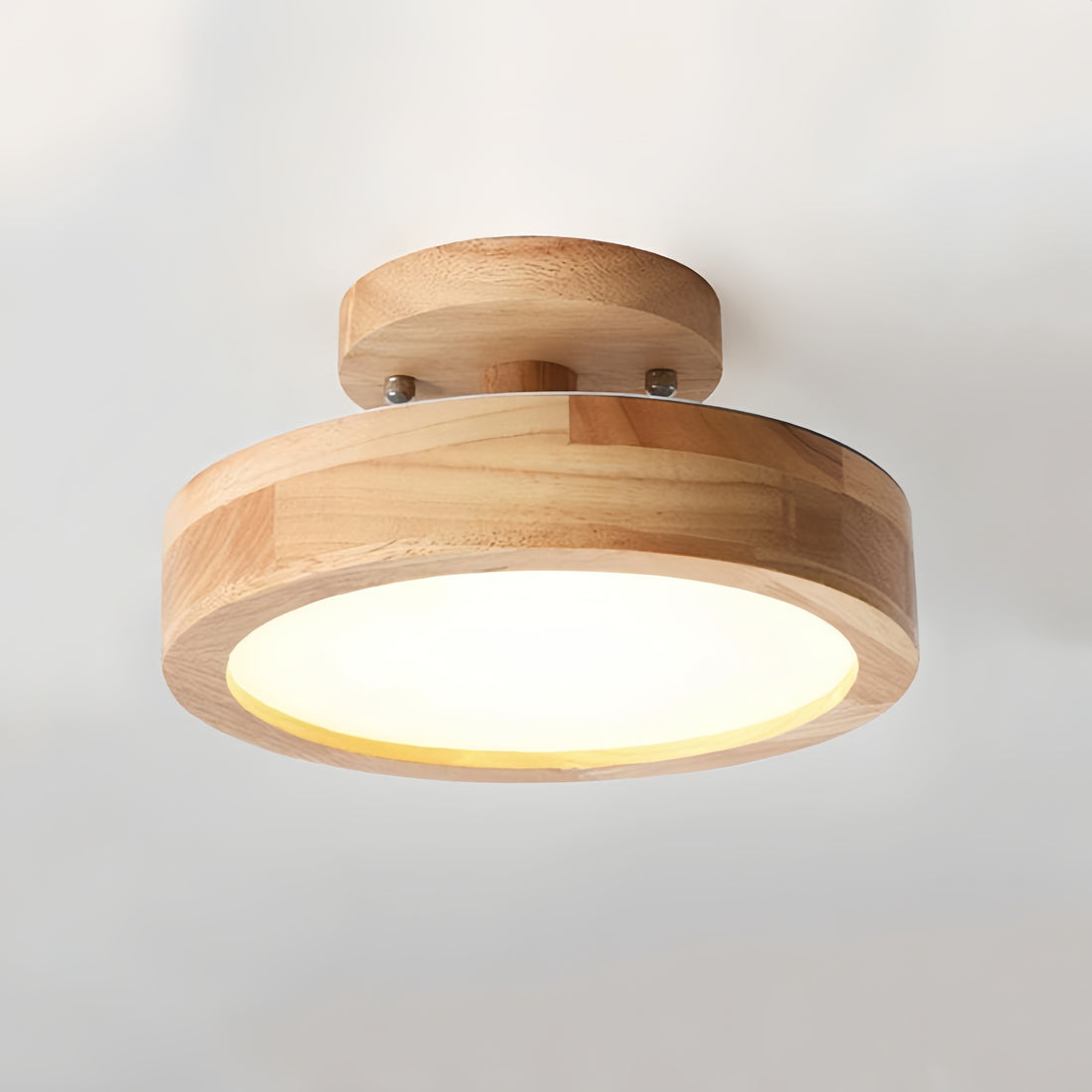 Plafonnier rond Macaron – Plafonnier en bois de style scandinave