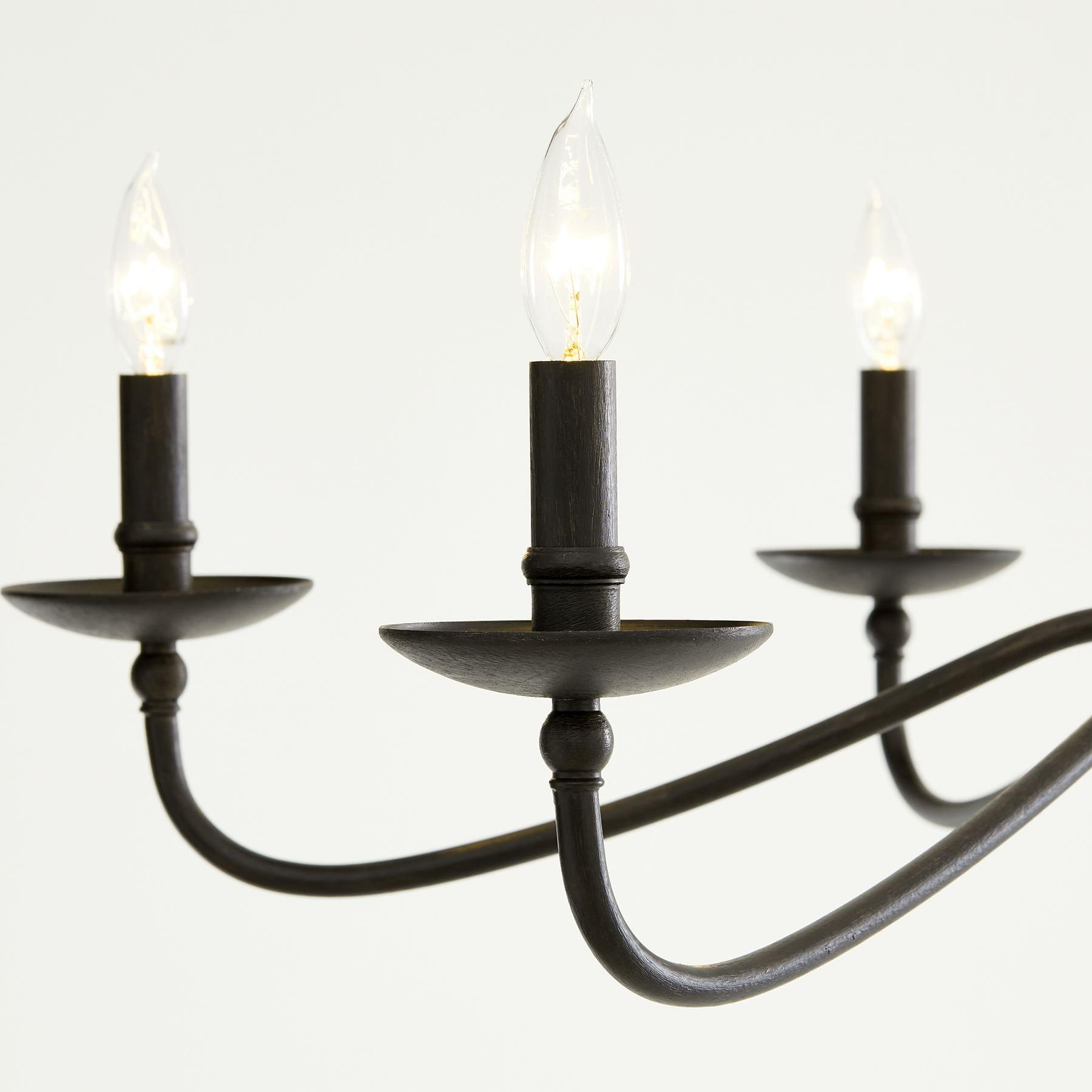 Lustre Rowan en fer intemporel au design bougie – Éclairage d'intérieur industriel pour chambre