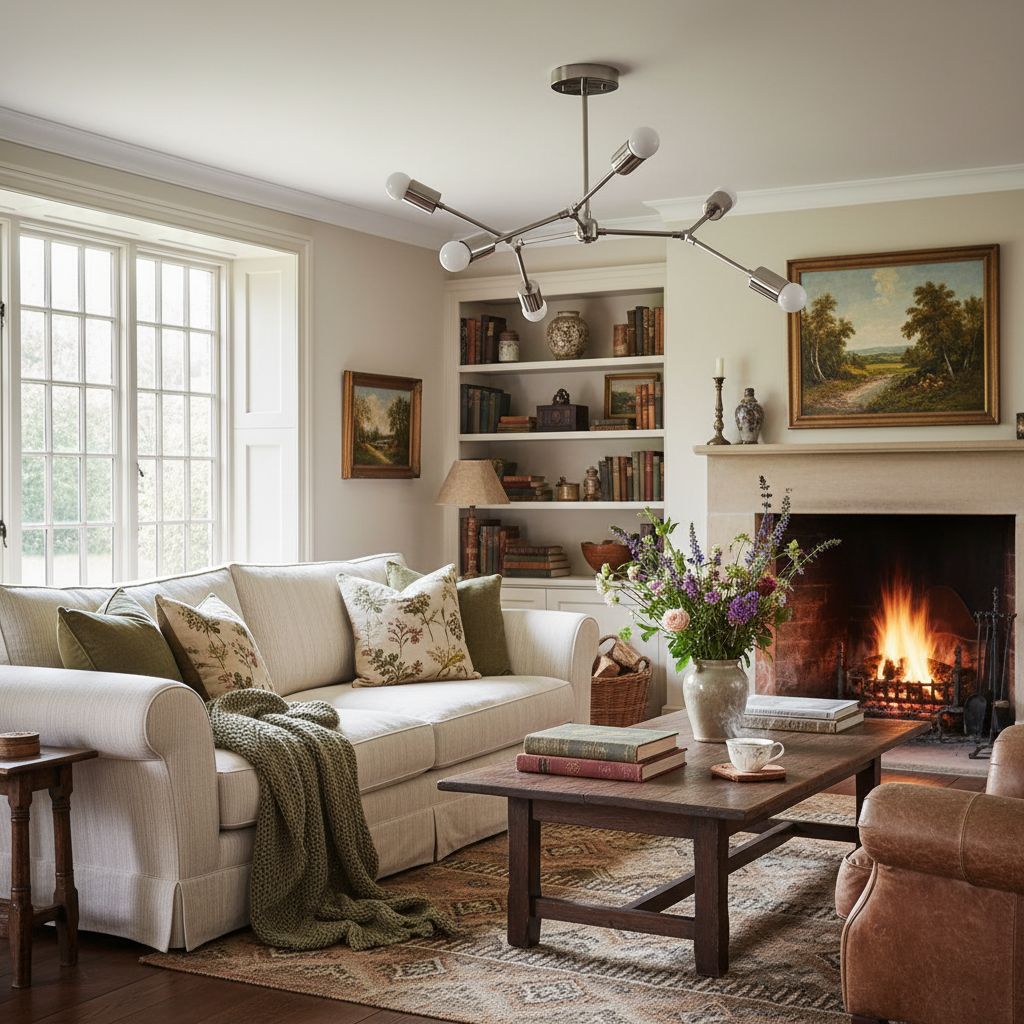 Mobilux Line Industrial Geometric Chandelier - Chrome Nickel Ceiling Light