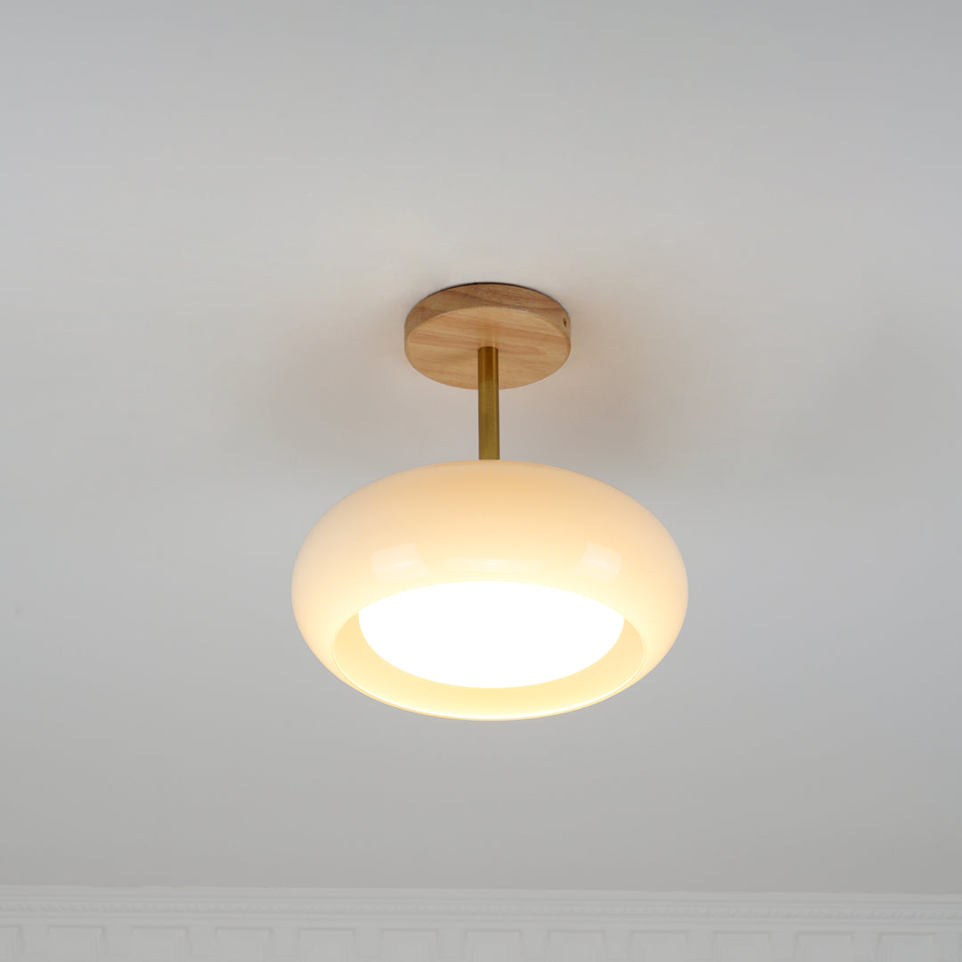 Bauhaus Pot Ceiling Light – Retro Glass Flush Mount for Modern Homes