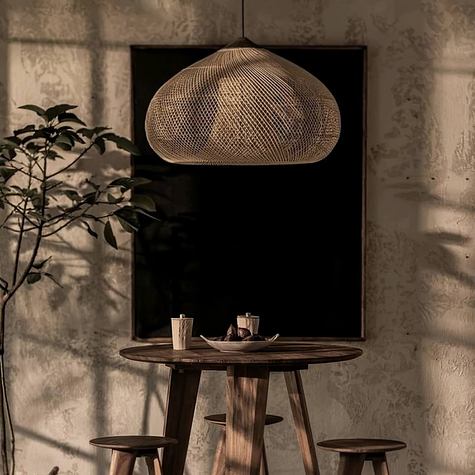 Harp Braided Rattan Pendant Lamp