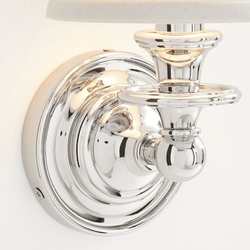 Kalvora Fabric Wall Sconce - Modern Chrome Lamp for Hallway & Bedroom