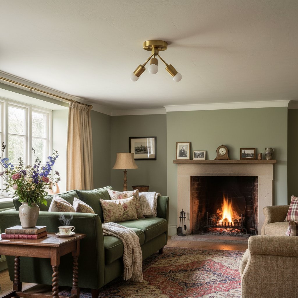 Mobilux Line Modern Brass Flush Mount - Minimalist Gold Ceiling Light for Bedroom