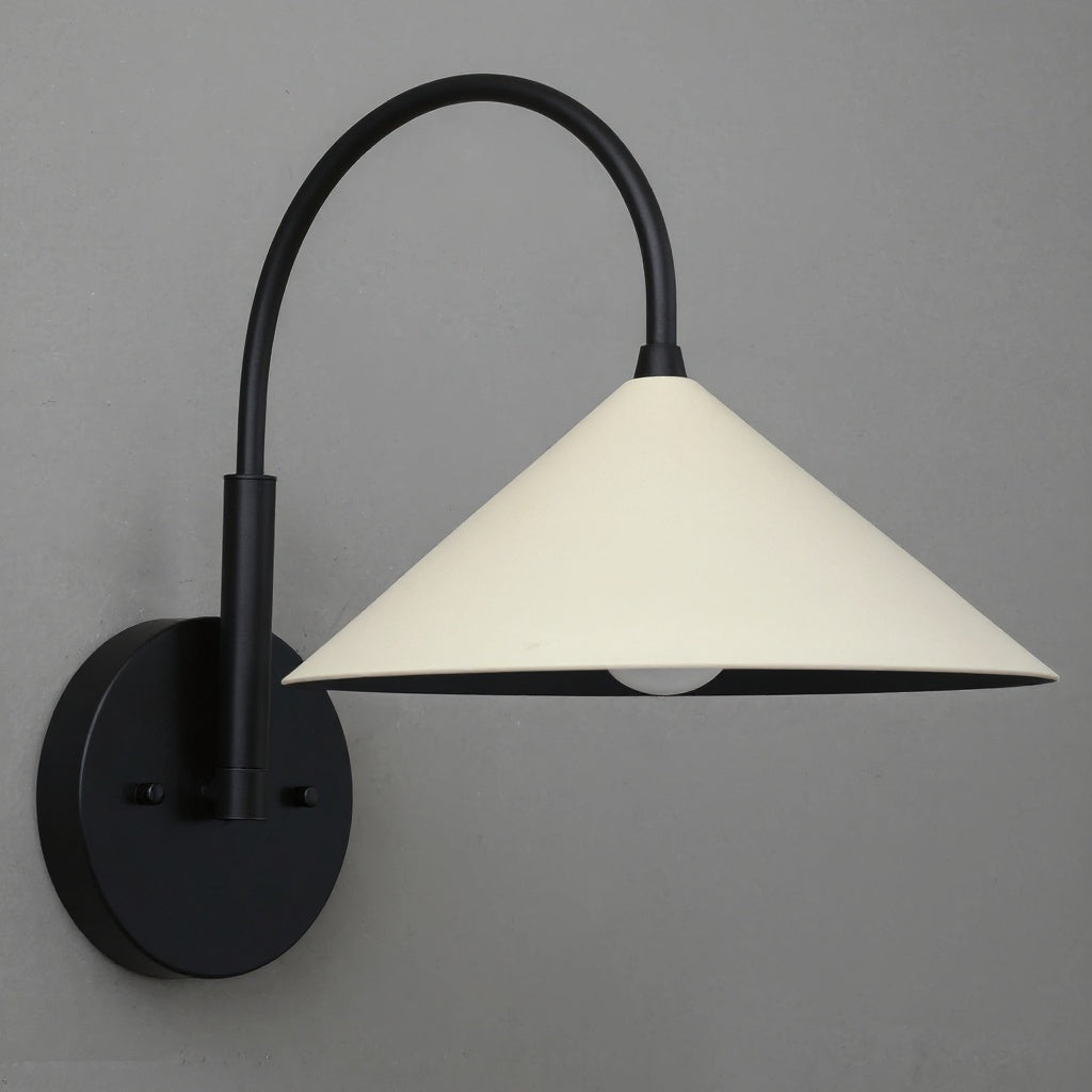 Curva Metal Vintage Wall Sconce  - Elegant Cone Shade for Bedrooms