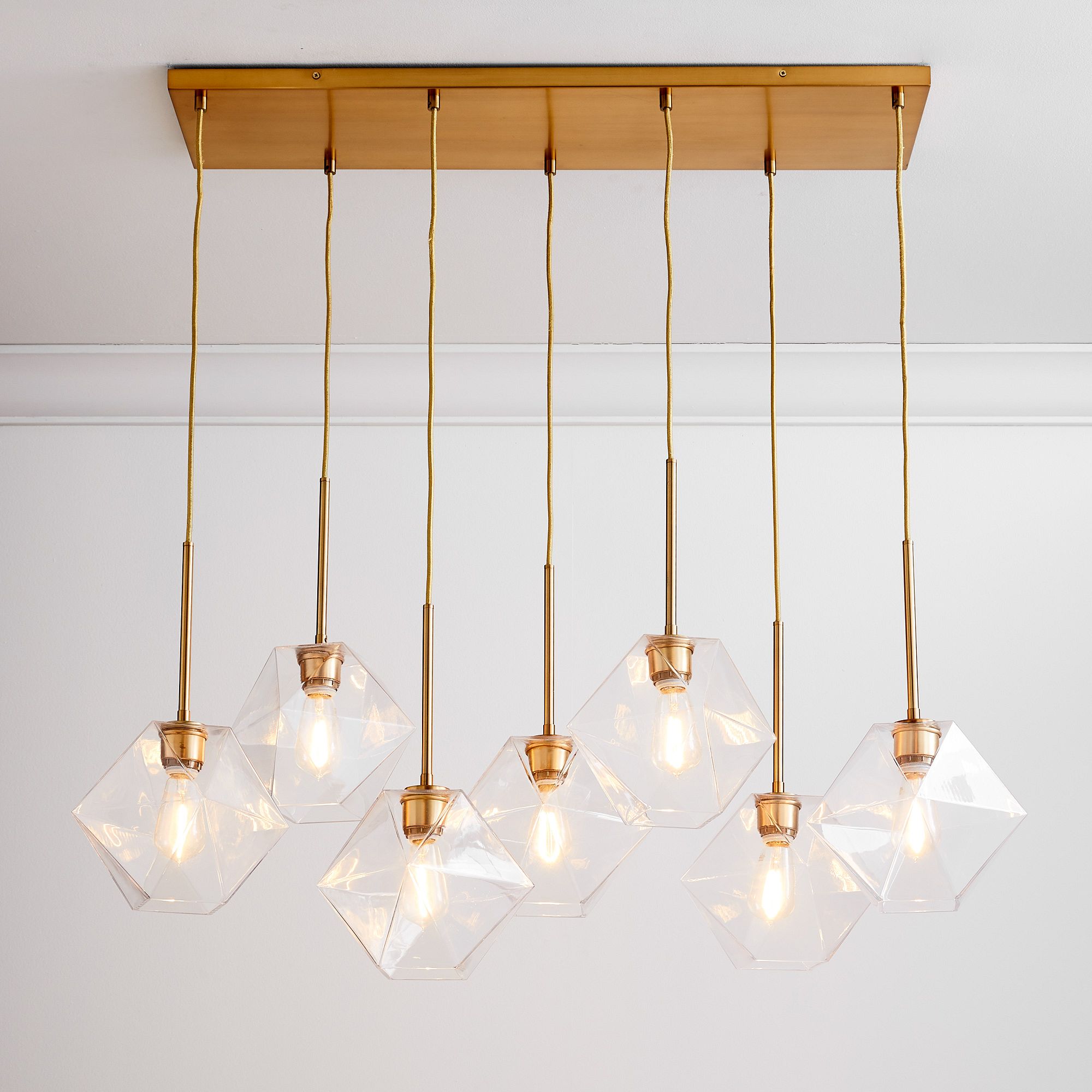 Talvior Luminous Geometric 7-Light Faceted Glass Chandelier