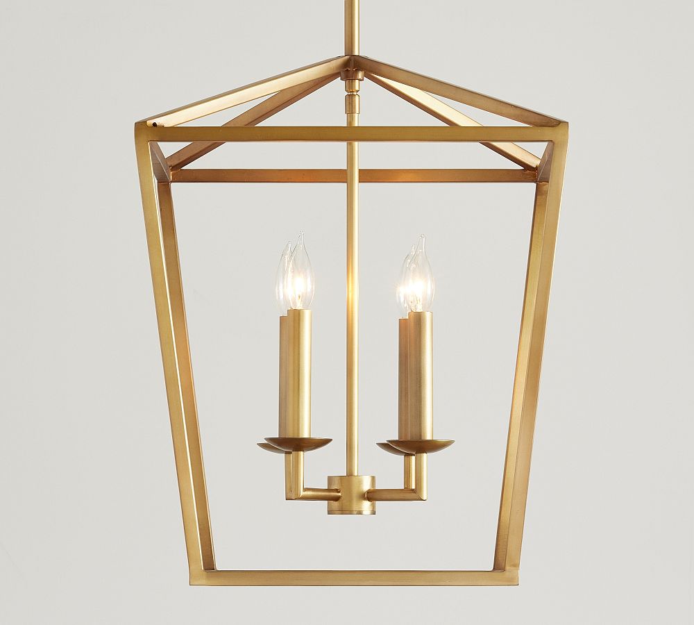 Suspension lanterne Rowan en bronze et laiton - Plafonnier suspendu en acier