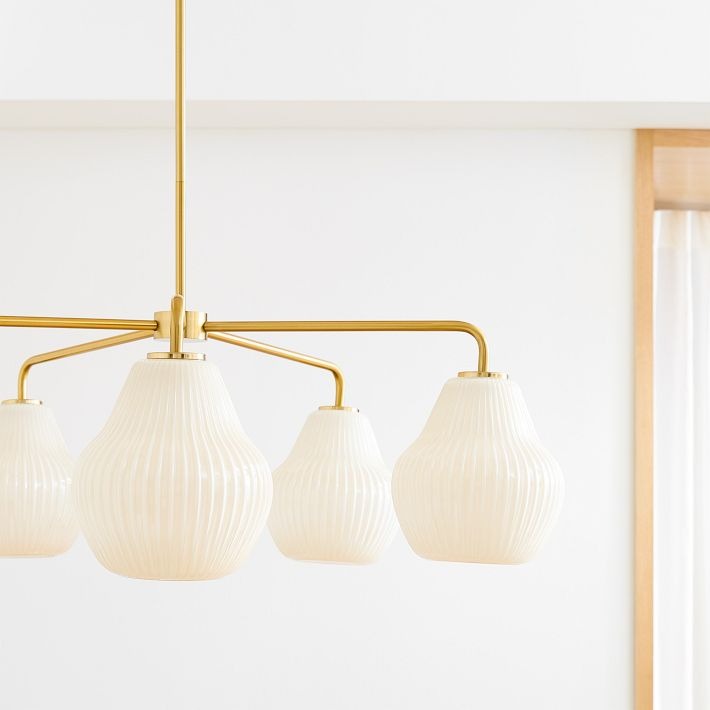 Lustre d'entrée Rivrona à 5 lumières – Éclairage moderne en verre strié