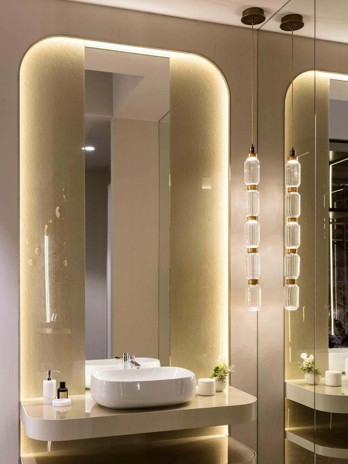 Sleek Hanging Light - Iron Metal Glass Gold Clear Hardwired Atmosphere