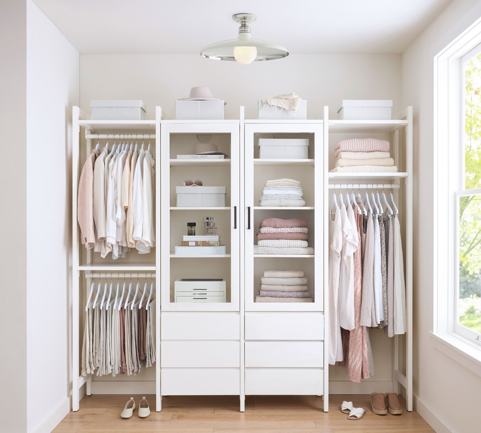 Forvara Farmhouse Metal Flush Mount Light - Black or White Ceiling Lamp