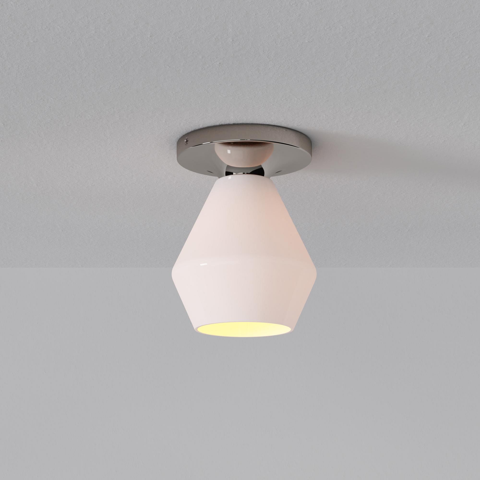 Merin Minimalist Sleek Geometric Glass Flushmount Light