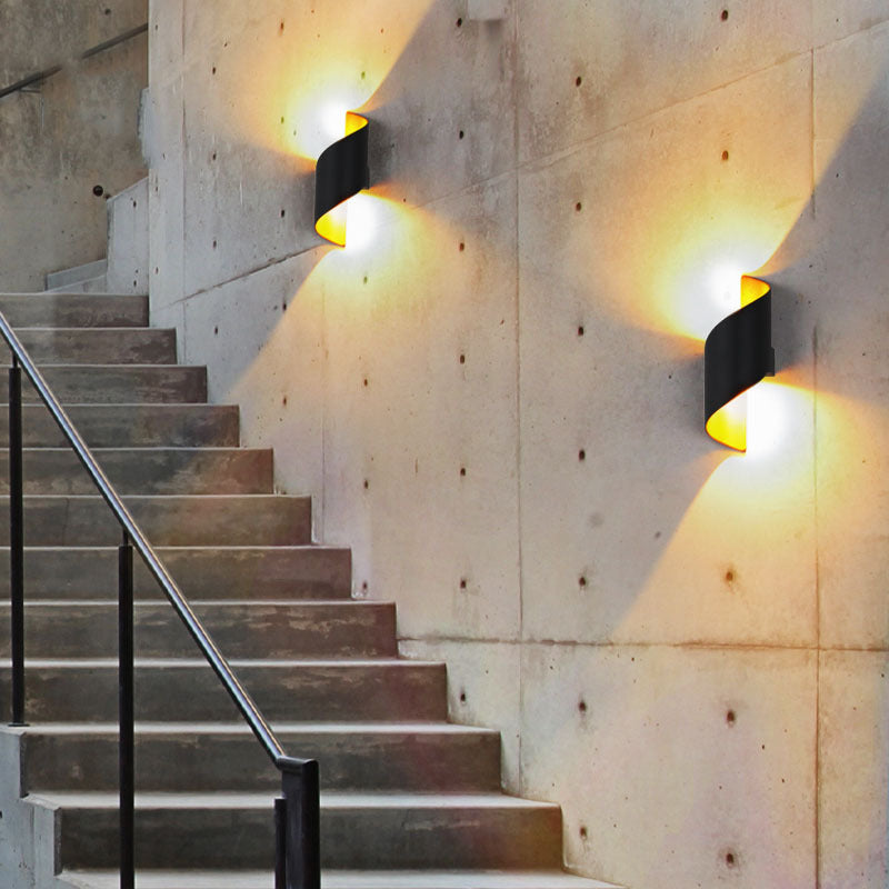 White Aluminum Modern Curl Twisted Wall Light Energy Efficient