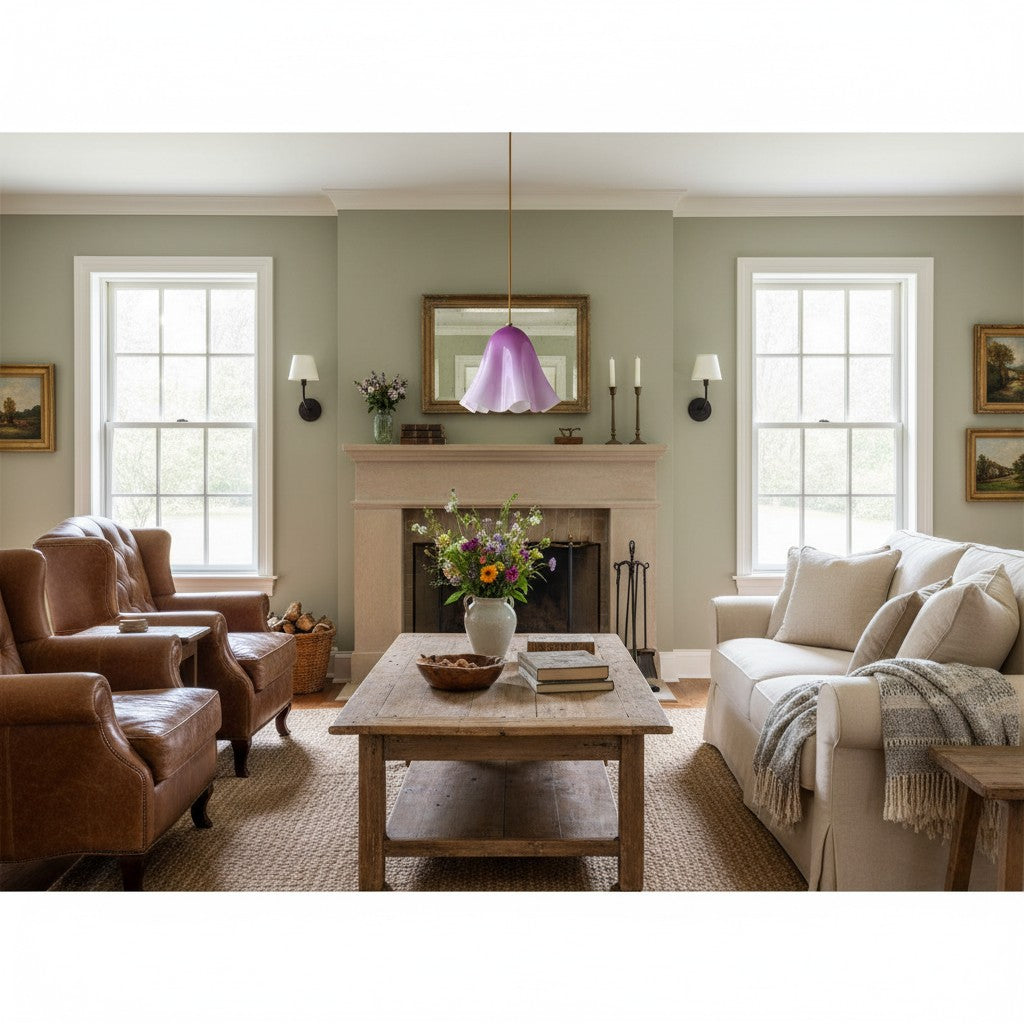 Bellina Artistic Glass Pendant Light - Modern Bloom Inspired Hanging Ceiling Lamp