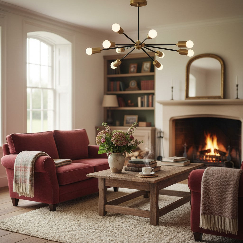 Mobilux Line Modern Chandelier - Mid Century Ceiling Light Fixture