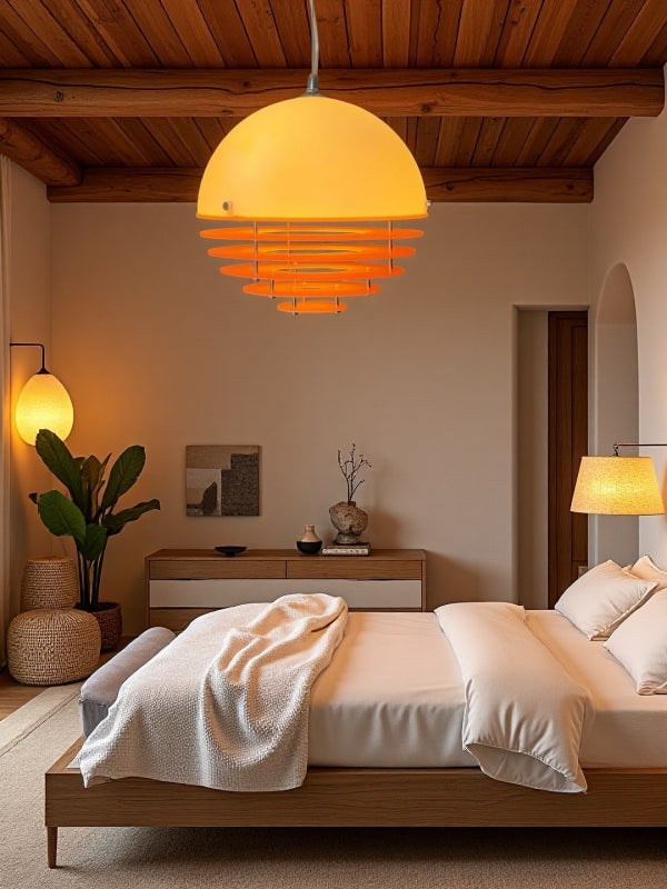 Glass & Acrylic Bauhaus Pendant - Elegant Sunset Glow Living Room Light
