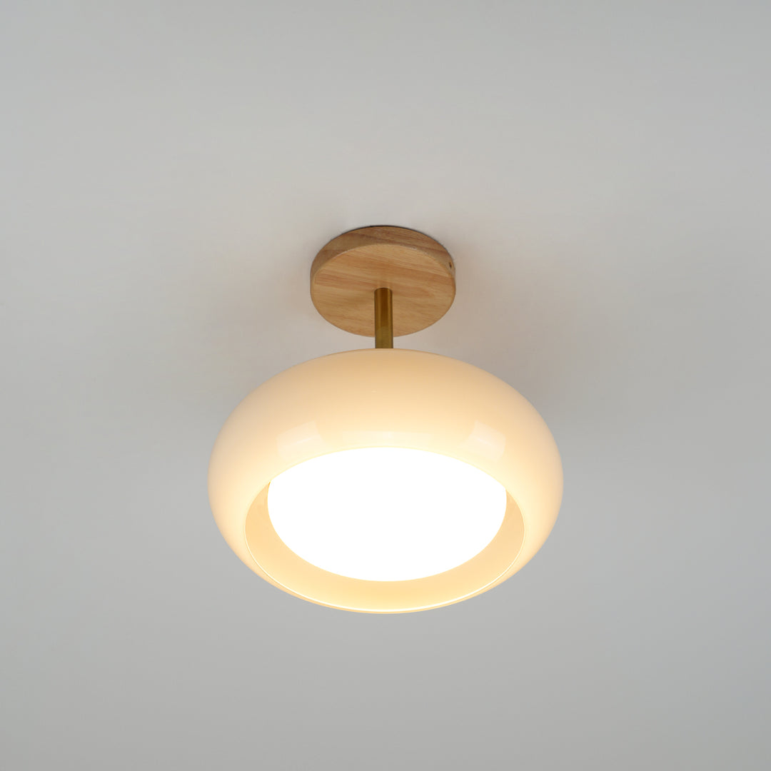 Bauhaus Pot Ceiling Light – Retro Glass Flush Mount for Modern Homes