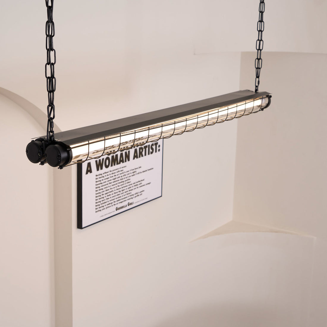 Handcrafted Glass Channel-Set Diffusers Linear Chandelier Sleek Design
