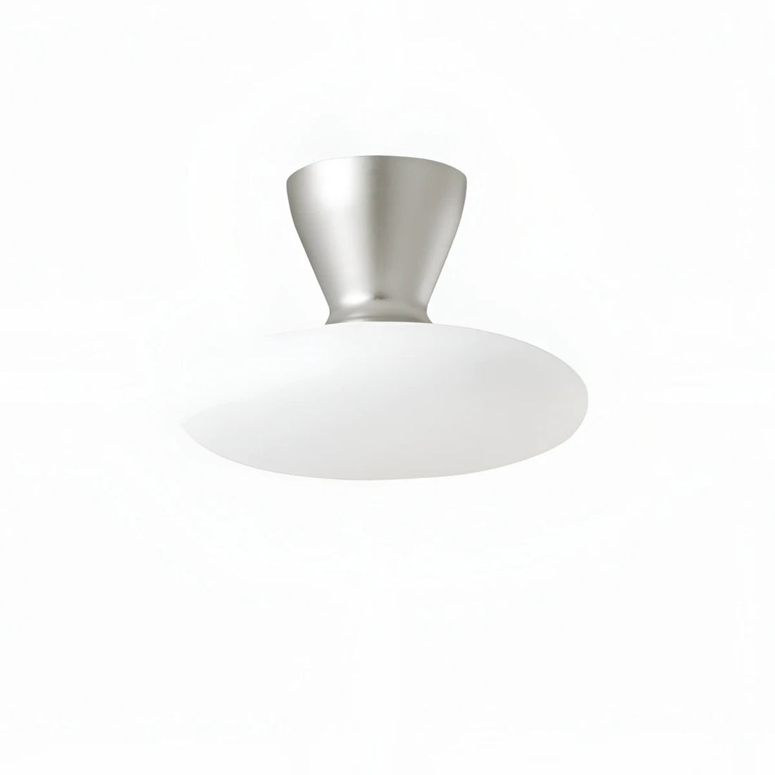 White glass and Silver finish, 28 cm / 11 in size