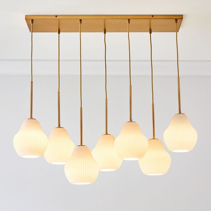 Rivrona Contemporary 7-Light Chandelier - Modern Glass Lighting for Dining Rooms