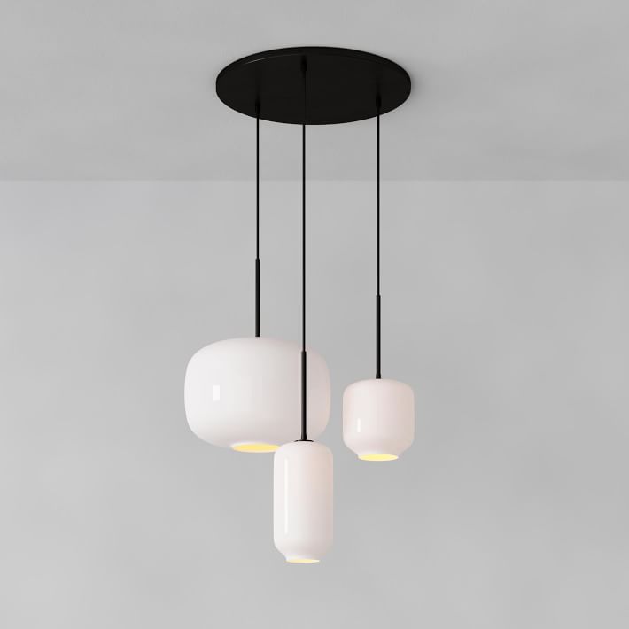 Lumivelle Pebble Glass Chandelier - 3-Light Modern Pendant Style