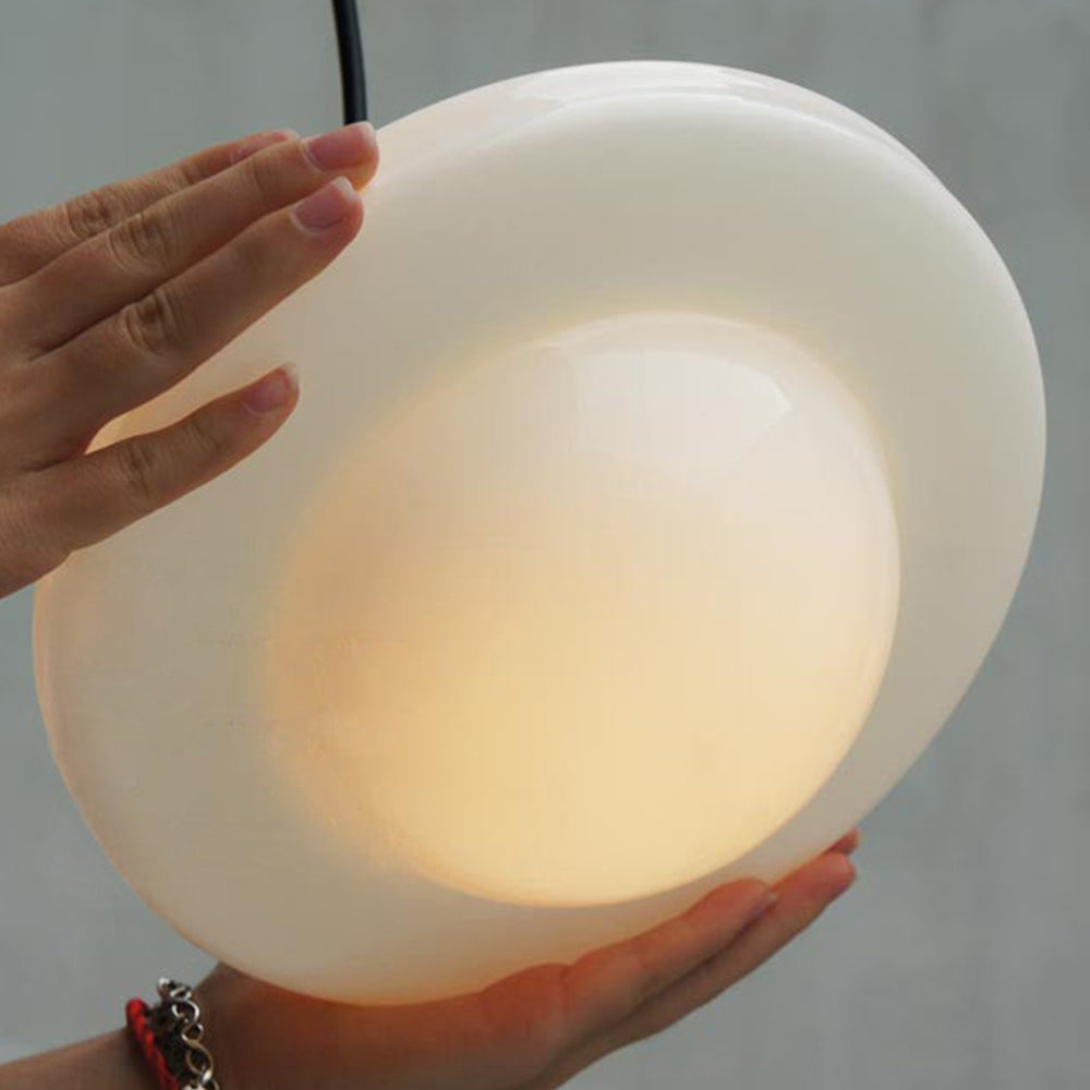 White Milk Glass Pendant Light - Vintage Elegance