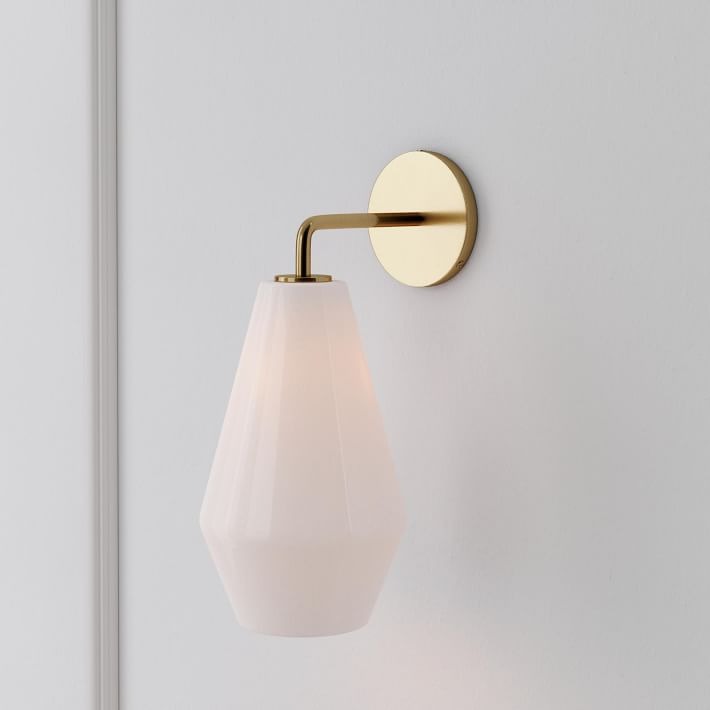 Merin Sculptural Milk Glass Geometric Wall Lamp