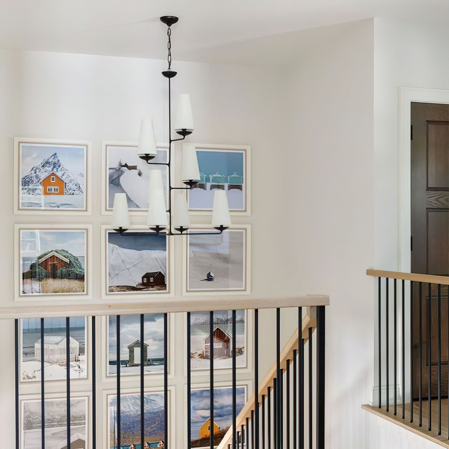 Contemporary Fontaine Vertical Chandelier - Modern Multi-Head Pendant Fixture