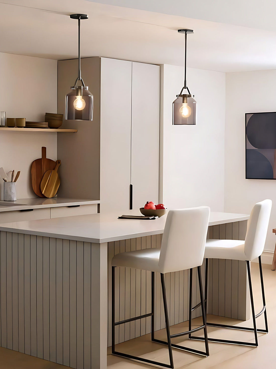 Suspension minimaliste en métal Morandi : un charme doux et subtil