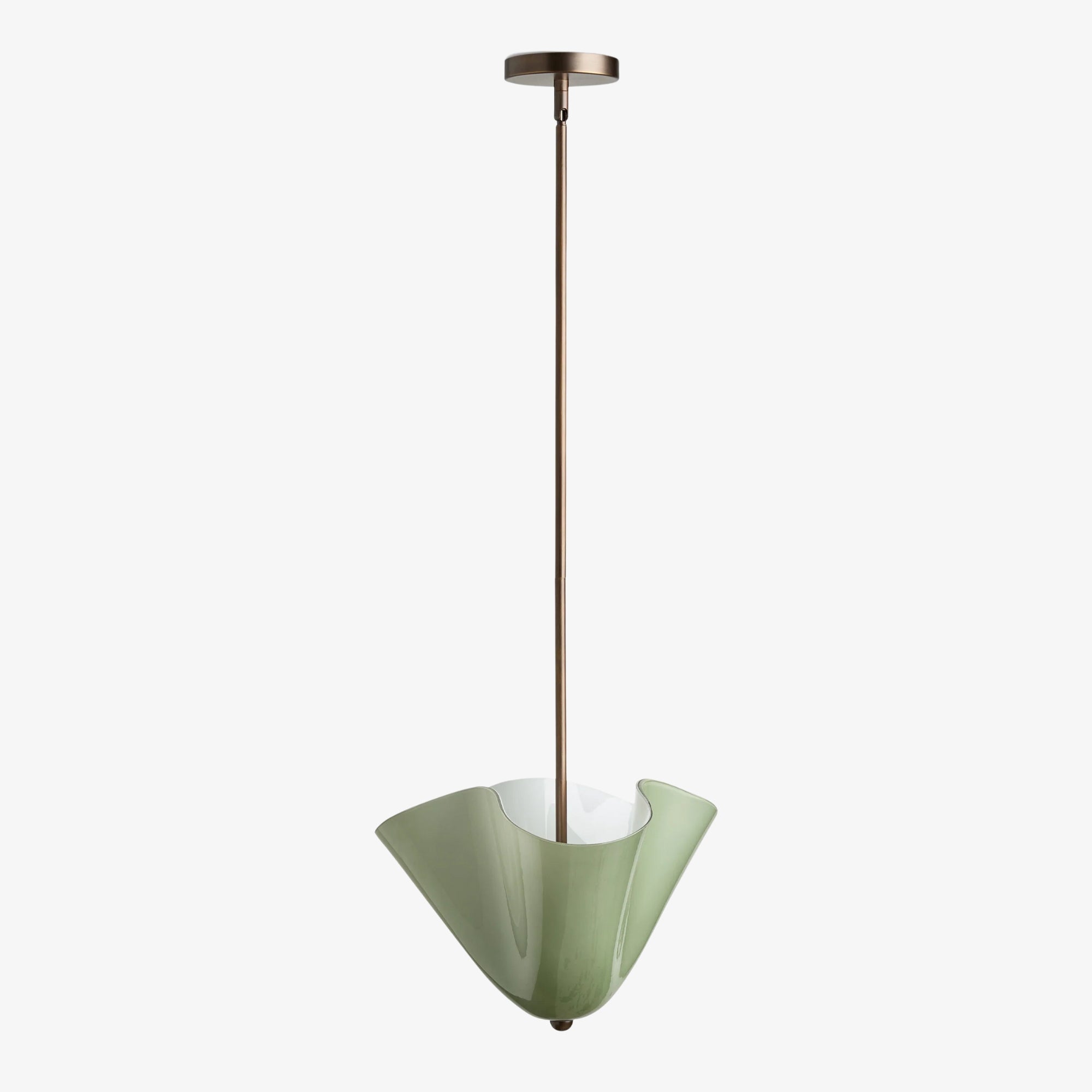 Bellina Radner Pendant Light – Colored Glass Shade with Brass Detail for Modern Spaces