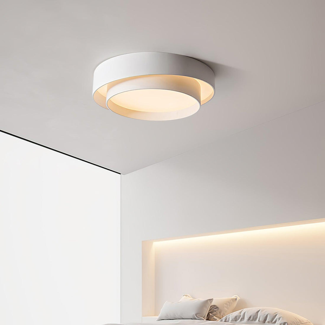 Plafonnier rond double couche – Design encastré en acrylique nordique