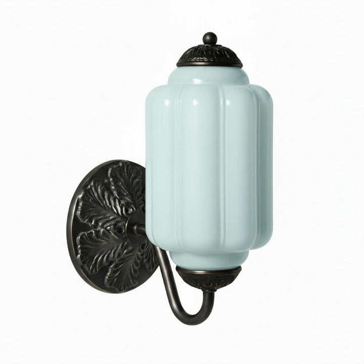 Eloise Milk Glass Sconce - Vintage Flush Wall Light for Bedside