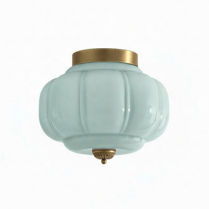 Eloise Milk Glass Ceiling Light - Retro Brass Ceiling Lamp for Hallway
