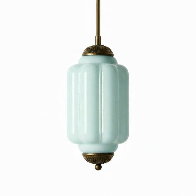 Suspension Eloise en verre laiteux – Lampe vintage fine pour salon