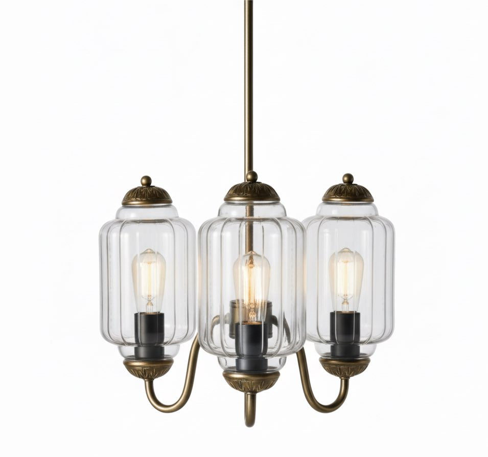 Eloise Vintage Glass Chandelier - Milk Glass Home Accent