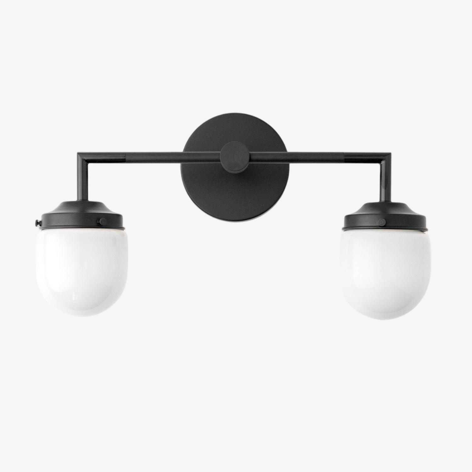 Opalume Glass Double Vanity Light - Vintage Style Bathroom Double Wall Lighting