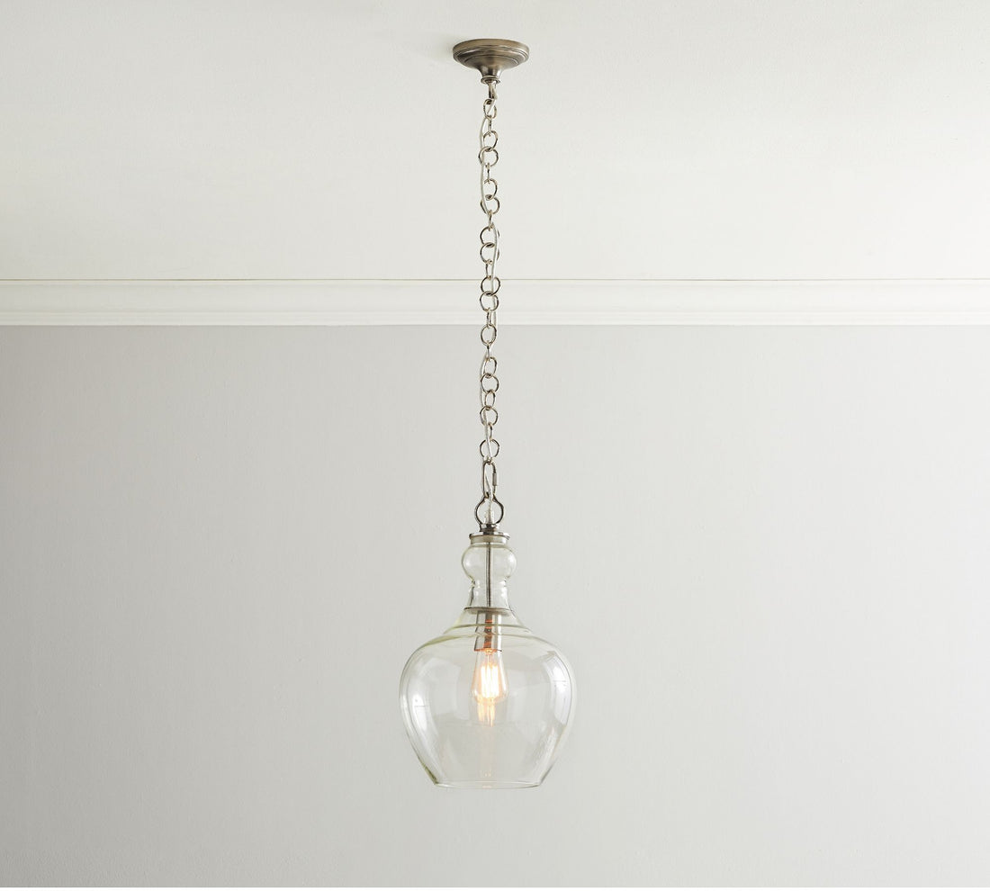 Suspension en verre Lawson – Verre recyclé et laiteux avec accents bronze