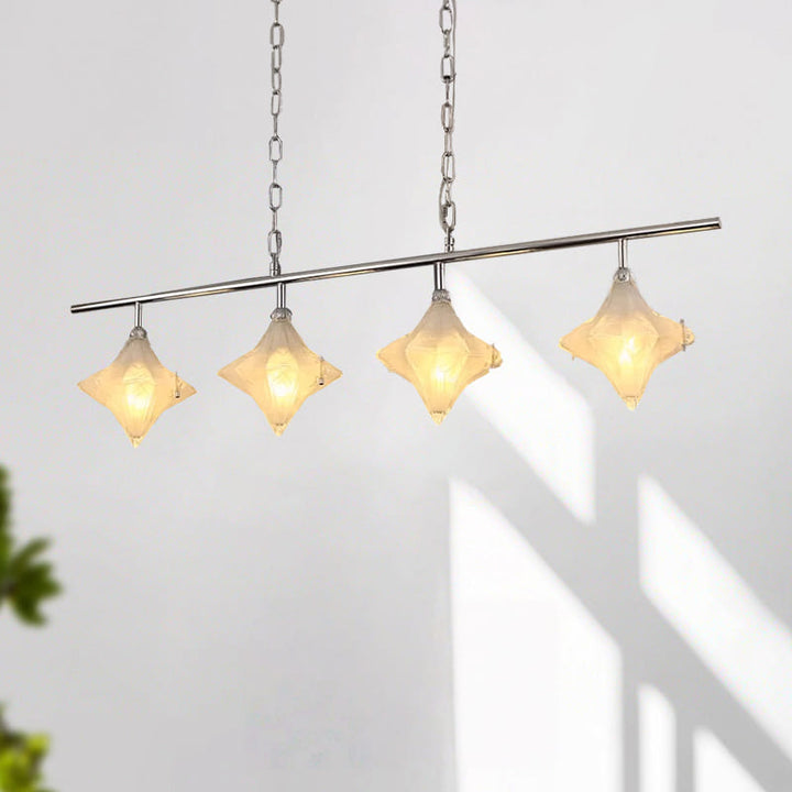 Art Deco Star Linear Pendant Light - Elegant Lighting for Kitchen Island  - Astris Cassiopeia