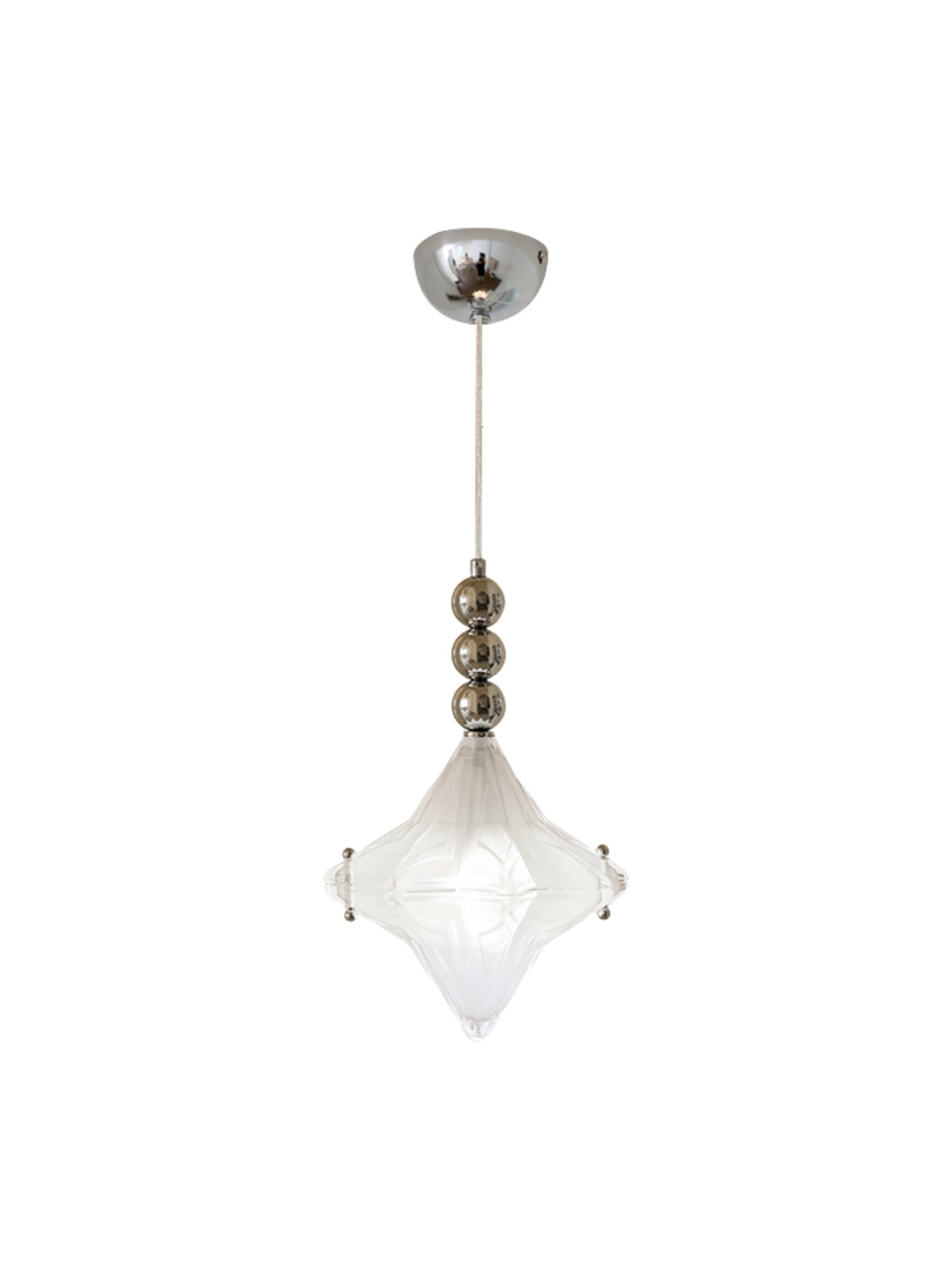 Art Deco Astris Elara Star Pendant Light-Frosted Glass Pendant with Geometric Style