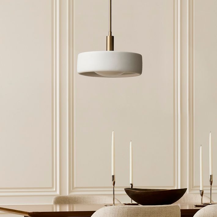 Suspension Cerova moderne en porcelaine ivoire – Design organique et doux pour îlot de cuisine