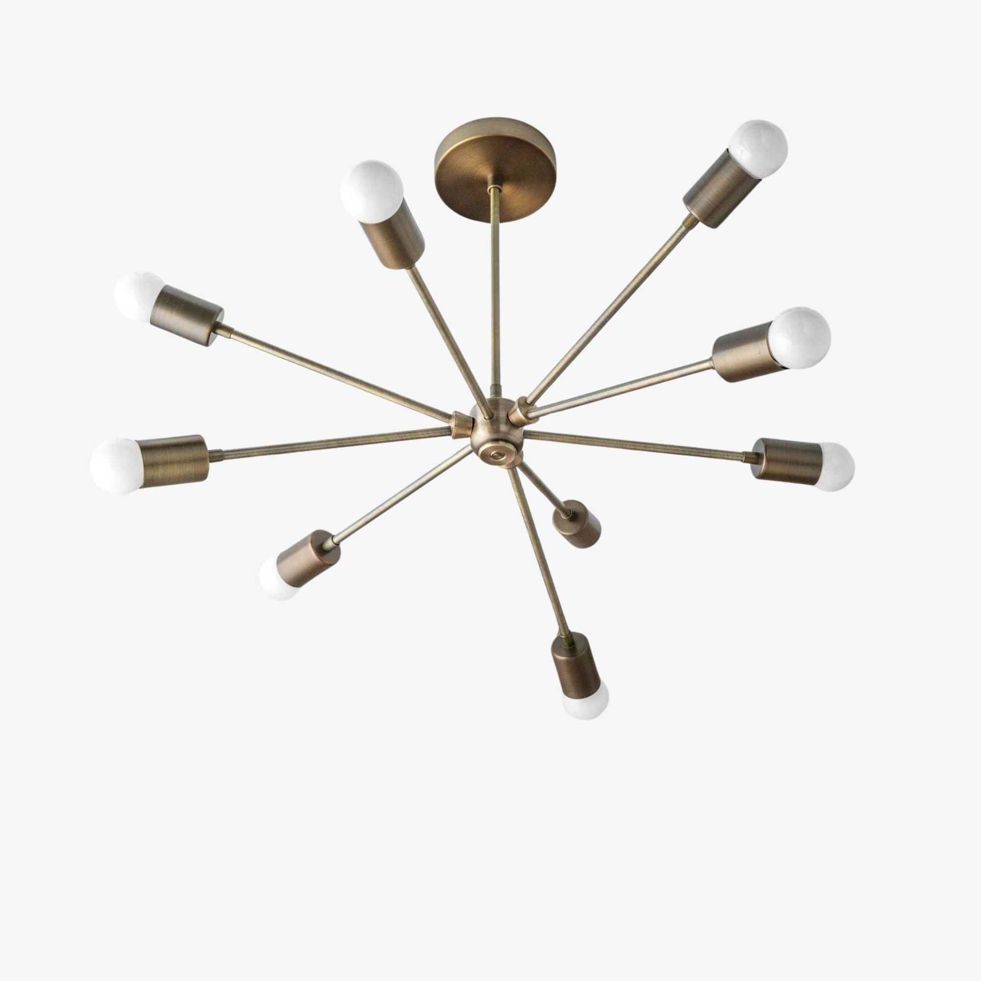 Mobilux Line Mid Century Sputnik Chandelier - Modern Brass Ceiling Light
